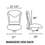 Managers high back dimensions