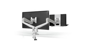 Dual Monitor Arm with Laptop Riser