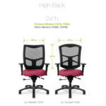The yes chair high back ergonomic chair dimension