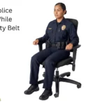 Patrol Police Officer Chair While Wearing Duty Belt
