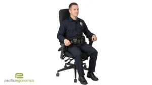 Police officer chair to use with a duty belt