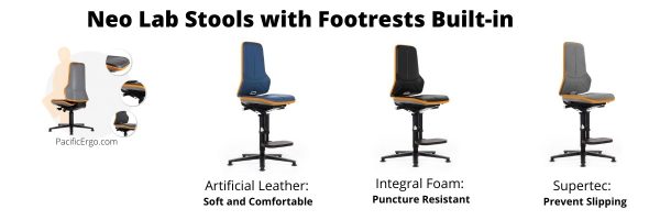 Neo Lab Stools with Footrests Built in Neon Bismos lab stool