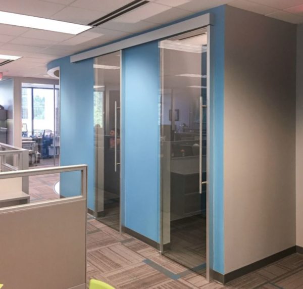 Colorful panels and modular glass walls for San Diego offices