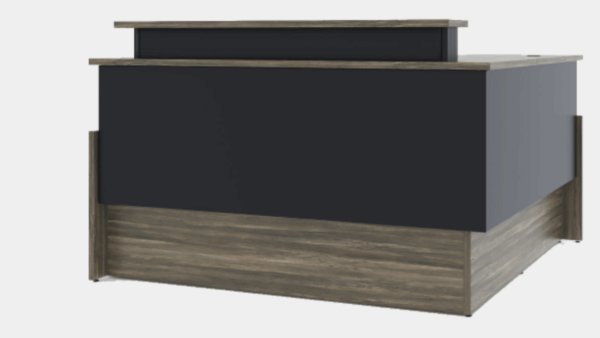 Modern height adjustable L shaped reception desk available in many colors