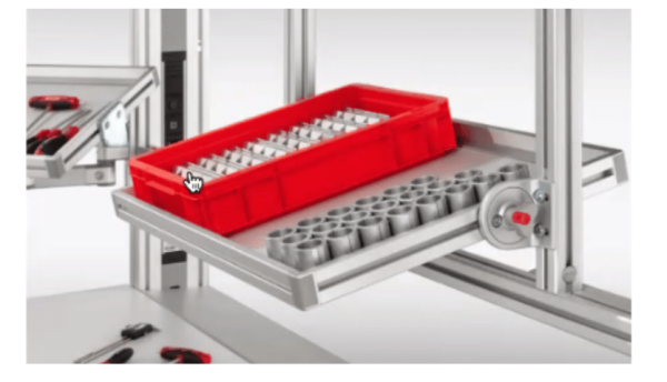Lab Shelf on workbench that is angled