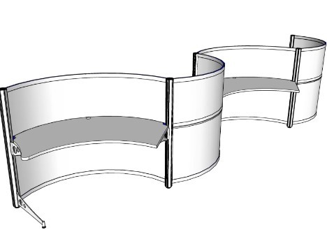 Three pack typical of the s shaped workstation