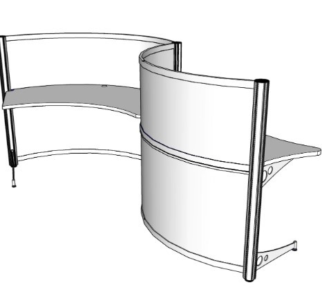S shaped office furniture typical 