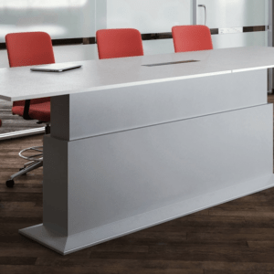 Height adjustable conference table