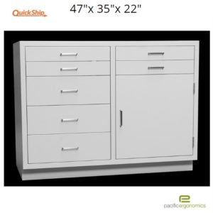 Seven drawers on Laboratory cabinet sold from PacificErgoLabs in San Diego California