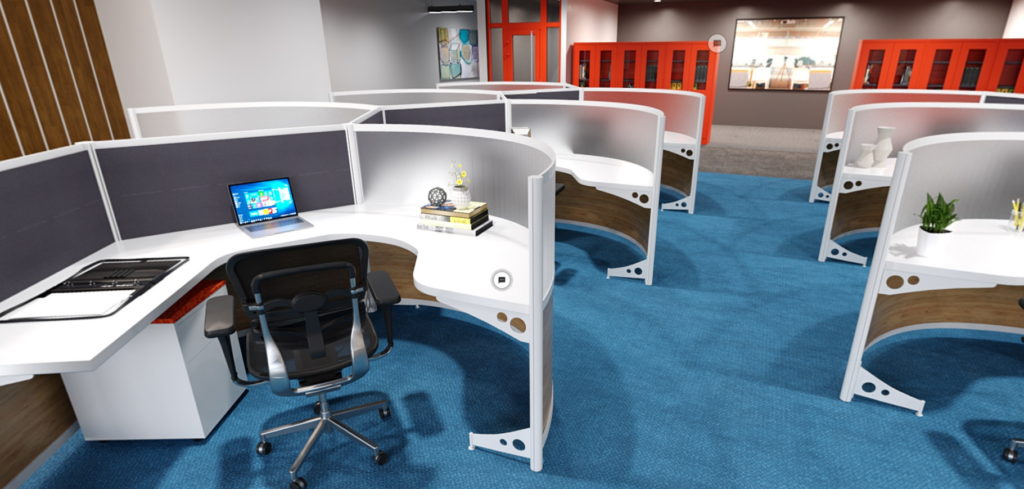 Modern office cubicles
