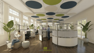 Modern Office Rounded Cubicles in San Diego
