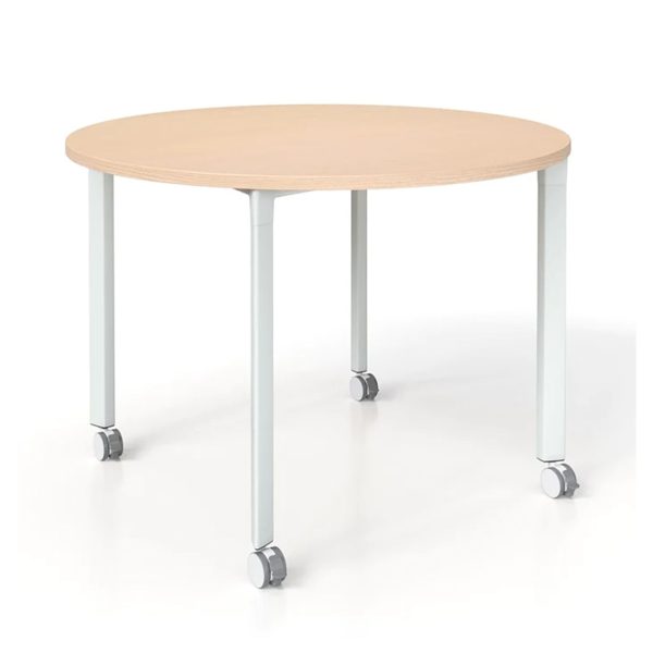 Round training table on casters