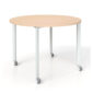 Round training table on casters