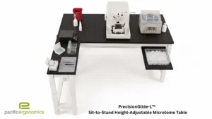 Microtome adjustable bench with shelf- L series