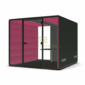 Add luxurious color of fuchsia and black to your acoustic room.