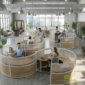 Round Cubicles with Wrap Around Desks- 3 Pack