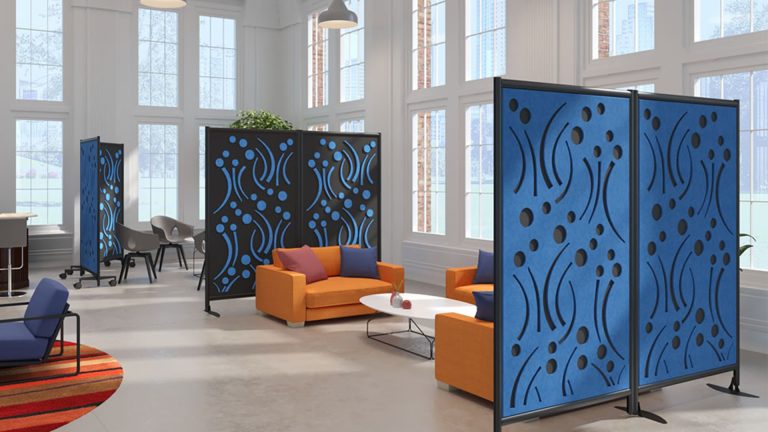 Privacy Dividers - Partition wall blue with holes