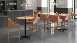 Bar Stool with Wooden Legs