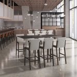 Dark veneer frame stools