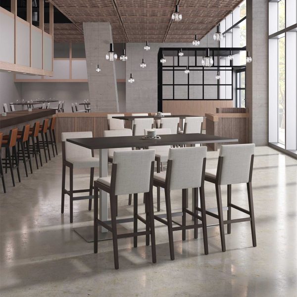 Dark veneer frame stools