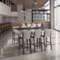 Dark veneer frame stools