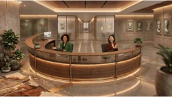 Large Curved Reception Desk