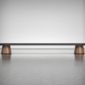 Conference table base allowing for leg room