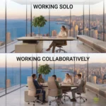 Cantilever desk and office suite