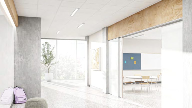White Sliding Glass Wall