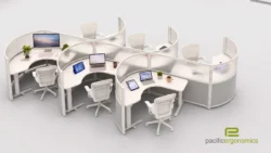 Contemporary Double Sided Desk Workstations -Staggered
