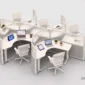 Contemporary Double Sided Desk Workstations -Staggered