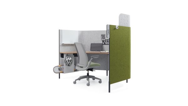 sound absorbing room divider panels around desks