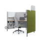 sound absorbing room divider panels around desks