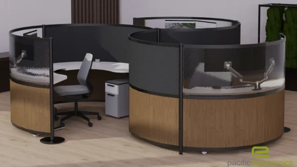 LunarPinwheel Rounded Cubicle in Ginger and Charcoal