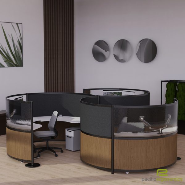 LunarPinwheel Rounded Cubicle in Ginger and Charcoal