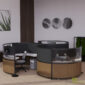 LunarPinwheel Rounded Cubicle in Ginger and Charcoal