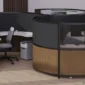 LunarPinwheel Rounded Cubicle in Ginger and Charcoal