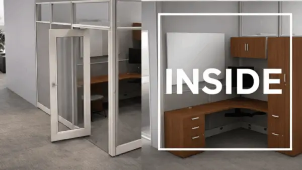 Private office cubicles- inside desk configuration