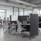 Sound Absorbing Privacy Panels in Grey