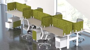Office Benching Systems with Wrap Around Partitions