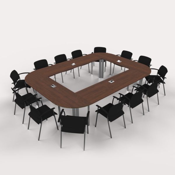 Reconfigure the modular conference table