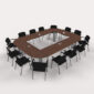 Reconfigure the modular conference table