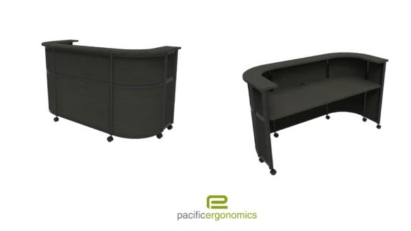 Mobile Reception Desk with Metal Accents