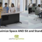 Sit stand training table with recessed monitor