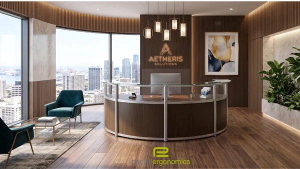 Small Curved Reception Desk