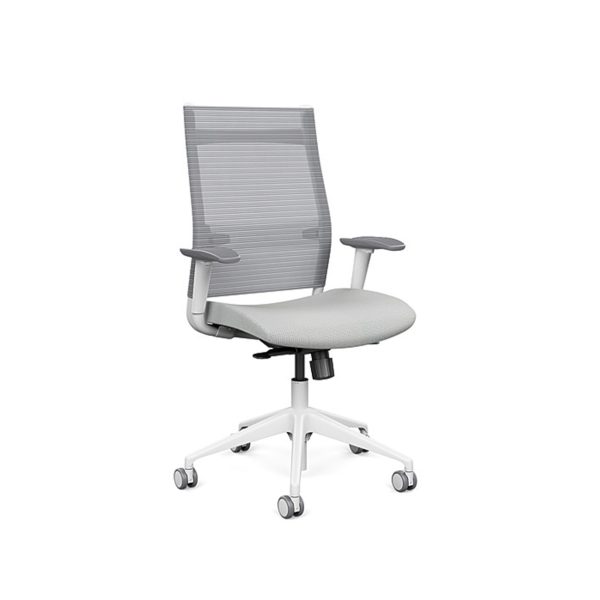 White Office Chairs Grey Mesh Back