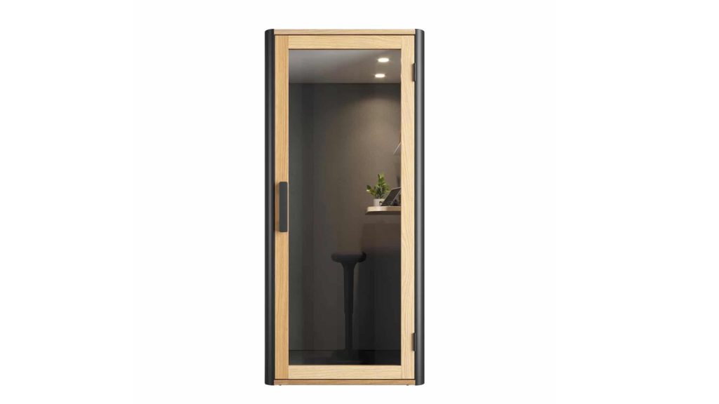 Acoustic pod with wooden fram