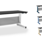 height adjustable sit stand table white