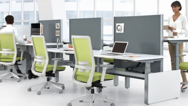 Office Benching with Sit Stand Desks Office Benching with Sit Stand Desks