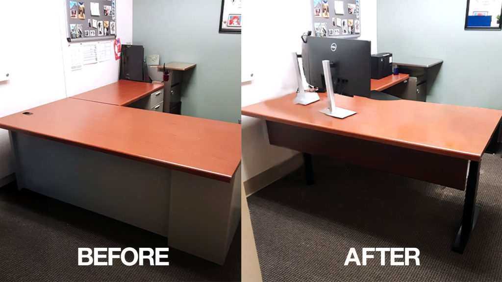 Retrofit desks to be sit stands 1